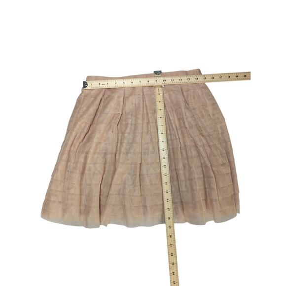 BCBGMAXAZRIA Pleated Skirt Nude Beige Textured A Line Mini Womens XS - Picture 6 of 11